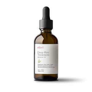 Ellovi Deep Hair Treatment Oil ? 100% Natural Leave-In Hair Repair for Growth &amp; Hydration ? Castor, Jojoba, Almond &amp; Rosemary Oils ? Cold-Pressed Oils, Vegan. Frizz Control for All Hair Types,