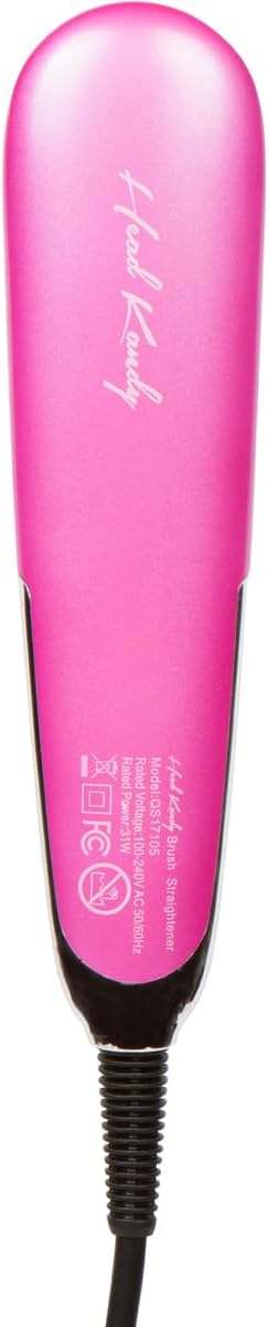 Head Kandy Side Kick | Travel Side Hair Straightener Brush | Compact Design| Great for Short Hair Bangs Touch Ups | Pink