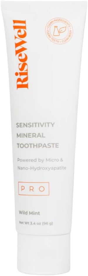 RiseWell PRO Mineral Toothpaste - Micro &amp Nano Hydroxyapatite Toothpaste for Tooth Remineralization &amp Alleviate Sensitivity - No Added Fluoride Safe to Swallow Natural Teeth Whitening (Wild