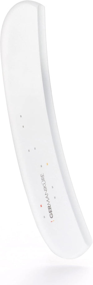 GERMANIKURE Clear Glass Moon File in Leather Case Ethically Made in Czech Republic Easy Guided Fingernail Filing