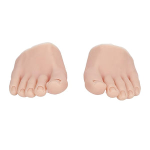 Practice Fake Foot 1 Pair Flexible Soft Silicone Half Foot Model Prosthetic Practice Manicure Tool Feet Model for Nails Tips Art Training Display Practice Art Sketch (Middle
