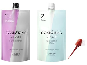 Professional Hair Rebonding Kit - Crystallizing Straightener, Neutralizing Cream, Hair Brush (2023)