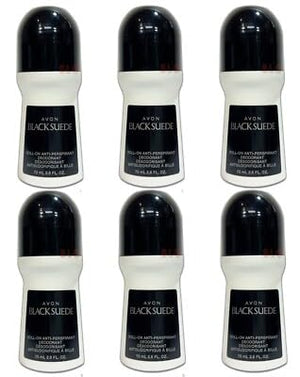 Black Suede Roll-On Antiperspirant Deodorant for Men, 2.6 oz (6 Pack) | Long-Lasting Odor &amp; Sweat Protection | Classic Masculine Scent