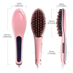 Hair Straightener-Hair Electric Comb Brush 3 in 1 Ceramic Fast Hair Straightener For Women's Hair Straightening Brush with LCD Screen Temperature Control Display Hair Straightener For Women (PINK)