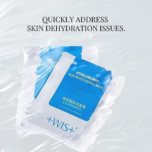 +WIS+ Hyaluronic Acid Face Mask 24 EA with Hyaluronic Acid Serum and Vitamin B5 Facial Mask for Dry Skin Anti-Aging Mask to Plump and Repair Dehydrated Skin Safe on Sensitive Skingifts for women