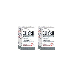 ETIAXIL UNPERSPIRANT ROLL-ON TREATMENT FOR ARMPITS NORMAL SKINS 15ML PACK OF 2PCS