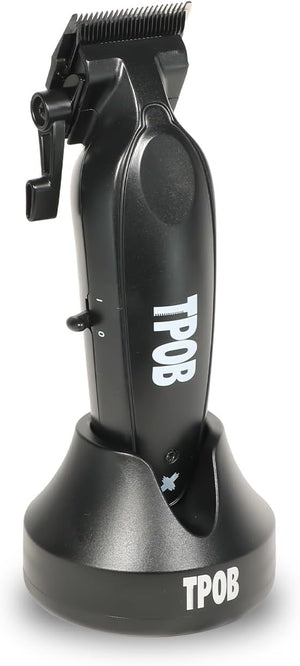 TPOB X Digital Brushless 6800rpm Professional Hair Trimmer Hair Clippers for Men Psycho Zero Gapped T-Blade Trimmer Cordless Rechargeable Edgers Clippers (X Clipper Black with Stand)