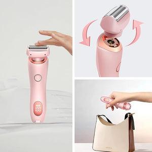 SilkGlide 2025 Premium Wet &amp Dry BeautyGlide Bikini Trimmer for Women Portable Pubic Hair Trimmer 3 in 1 Electric Shaver Razors Multifunctional Shaver for Women (Blue)