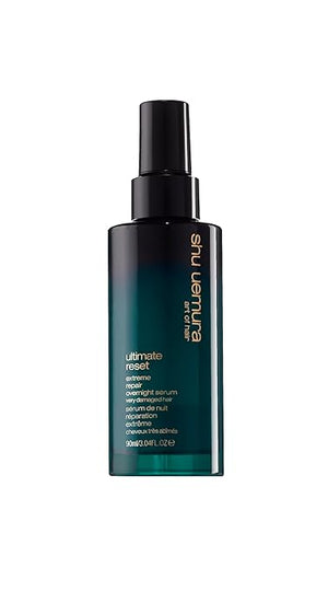 Shu Uemura Ultimate Reset Extreme Repair Hair Serum - Repairing Night Serum, Softens, Smooths, and Adds Shine, Prevents Breakage and Split Ends, With Japanese Rice Extract, For Dry and Damaged Hair