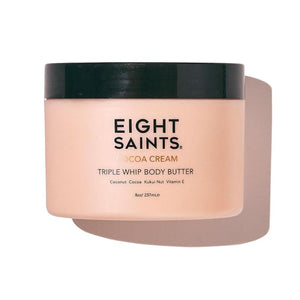 Eight Saints Cocoa Creme Body Butter Natural and Organic Body Cream With Coconut Oil and Cocoa Intense Hydration and Nourishing Moisturizer 8 Ounces