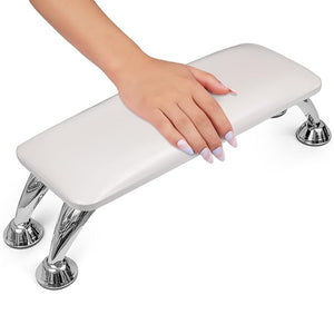 Arm Rest for Nails Tech Easy Clean Nail Arm Rest Reduce Back Pain Hand Rest for Nails Tech Sturdy Support Armrest for Nails Fits UV LED Nail Lamp Underneath Salon &amp Home Use (White)