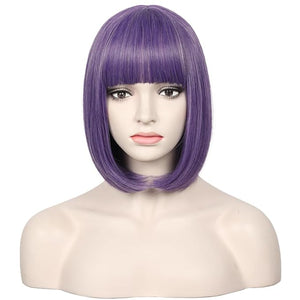 WildCos Short 12 Inches Straight Synthetic Cosplay Wig for Women (Violet)