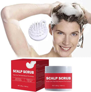 2PCS Exfoliating Scalp Scrub with Scalp Massager, Exfoliating Dry Scalp Treatment, for Dandruff, Build Up, Itchy Scalp, Oily Hair &amp; Dry Scalp Treatment 7.054OZ 200g