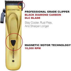 M Hair Designs Turbo Power Forte Clipper and Turbo Power Forma Trimmer Duo | Salon Professional Clipper and Trimmer Set | Professional Trimmer for Precision Clips | Barber Tools for Home &amp Salon U