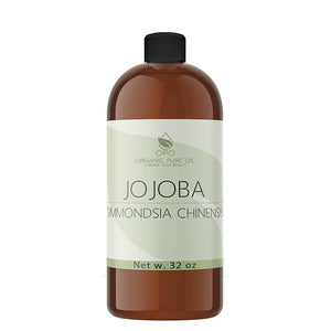 OPO 100% Pure Jojoba Oil - 32 oz Cold Pressed Carrier Oil for Hair Skin Face Lips Massage Makeup Remover Soaps