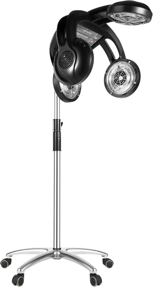 Professional Infrared Hair Dryer Adjustable Height Hair Color Processor Salon Professional Infrared Color Processor for Home &amp Hair Salons(Black 1400W)