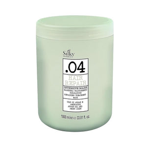 SILKY .04 Intensive Hair Repair Mask - Deep Conditioning Treatment with Argan Oil Amino Acids &amp Rice Protein - Repair Treatment for Dry &amp Damaged Hair - Balanced PH Levels - 33.8oz