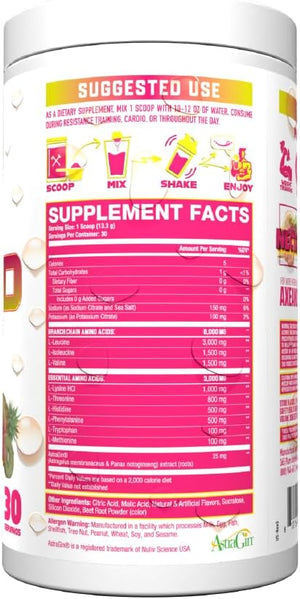 Axe &amp; Sledge The Grind Essential Amino Acids |EAA &amp; BCAA Powder |Muscle Recovery &amp; Electrolytes for Hydration | Stimulant-Free, Vegan | 30 Servings, Juicy Nectar