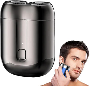 New Model Mini Dual-Head Electric Shaver for Men 2025 Upgraded Pocket Shaver USB Mini Shavers Washable Double Head Rechargeable Waterproof Compact for Travel (Gray)