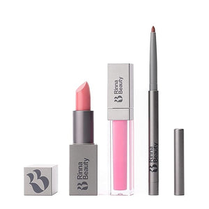 Rinna Beauty Icon Lip Kit - Pinky - All-in-one Lip Kit Includes Lipstick, Lip Gloss, and Lip Liner - CANDY PINK look - Vegan, Long-lasting, Anti-aging &amp; Moisturizing, Cruelty-Free - 1 each