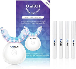 Premium Teeth Whitening Kit for Sensitive Teeth 32X Dual Blue and red LED Lights +4 whitening Pens Enamel Safe