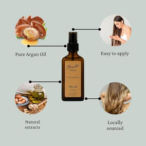 YouArt Organic Argan Hair Oil Limited Edition 3.88 fl.oz Nourishing Treatment for Dry Hair