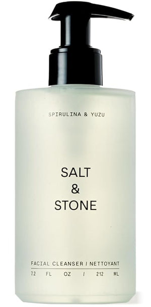 Salt &amp Stone Facial Cleanser for Women &amp Men Spirulina &amp Yuzu Gentle Facial Wash with Hyaluronic Acid Squalane For All Skin Types Vegan Cruelty Free 7.2 oz