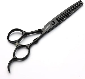 SHARONDS 6/7 Inch Professional 440C Hair Cutting Scissor Salon Hairdressing Thinning Shears Perfect for Barber and Home Use (6 in tooth)