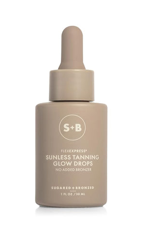 SUGARED + BRONZED Sunless Tanning Glow Drops ? Customizable Self-Tanner for Face &amp Body Natural Glow Clean Formula Streak-Free Lightweight Travel-Friendly Suits All Skin Types (1 Fl Oz)