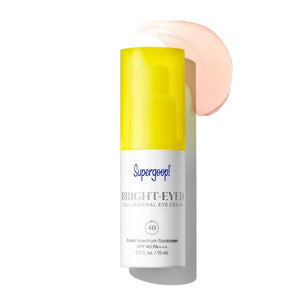 Supergoop! Bright-Eyed 100% Mineral Eye Cream, 0.5 fl oz - SPF 40 PA+++ Hydrating &amp; Illuminating Mineral Sunscreen - Under Eye Cream for Dark Circles &amp; Puffiness - Revives Tired Eyes