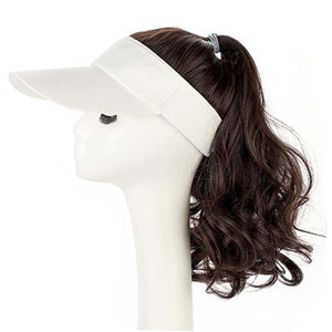 Women Hair Ponytail Wig Baseball Cap with Hair Long Wavy Wig Golf Hats With Hollow top baseball cap wig