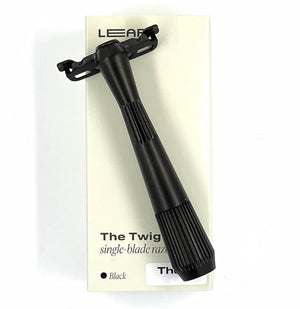 Leaf Shave | Leaf Twig Razor, All-Metal Single Blade Razor for Men &amp; Women, Fixed Head with Magnetic Load Assist, Includes 5 Stainless Steel Blades - Face Shaving Lighter Hair Sensitive Skin - Bla