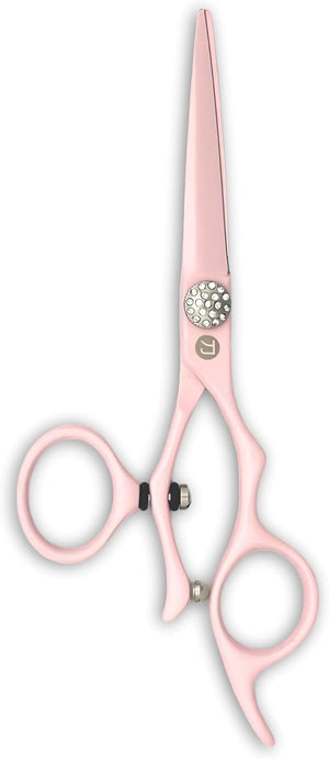 Pink Hair Scissors for Professional Use - 440C Stainless Steel w/Pink Titanium Finish - Sharp Durable (5.5 Swivel Scissors)