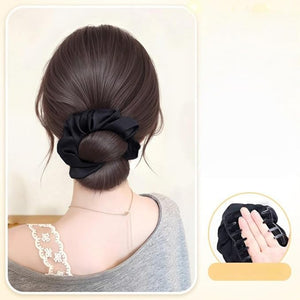 Hair Bun Hairpiece Claw Clip in Bun Chignon Fake Ponytail Hair Extension Wig for Women Daily Party (Brownish Black)