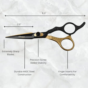 OMWAH - Professional 7.5 Hair Shear Made of Premium 440c Japanese Steel Scissors for Barbers and Salon Extreme Sharp Hair Scissors