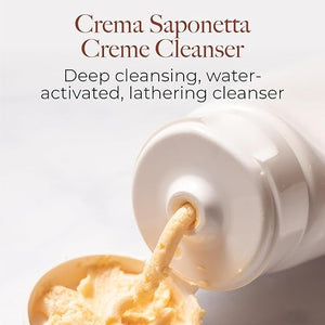 Borghese Crema Saponetta Creme Cleanser - Gentle Face Cleanser for Enlarged Pores Tone &amp Texture with Sea Salt &amp Hyaluronic Acid For All Skin Types