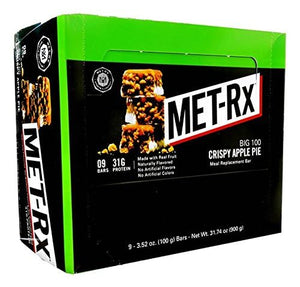 Product Of Met-Rx Big100 Bar - Colossal Crispy Apple Pie Count 9 (3.52 oz ) - Nutrition Bar With Protein / Grab Varieties &amp Flavors