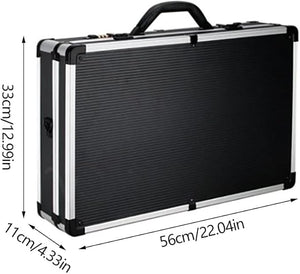 Professional Hairdressing Toolbox Portable Barber Carrying Case with Lock Barber Tool Organizer Box Travel Stylist Tool Box Hair Cutting Case Organizer (Black and White 22.05x12.99x4.33)