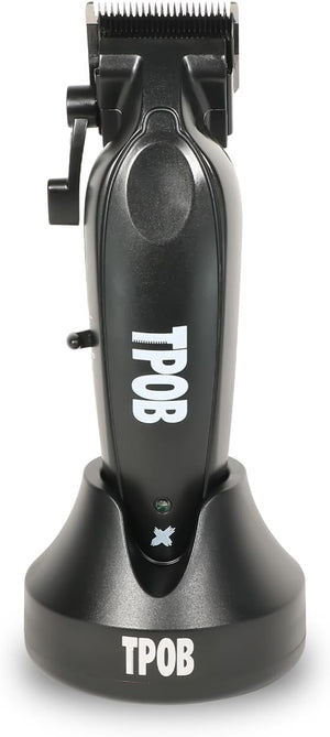TPOB X Digital Brushless 6800rpm Professional Hair Trimmer Hair Clippers for Men Psycho Zero Gapped T-Blade Trimmer Cordless Rechargeable Edgers Clippers (X Clipper Black with Stand)