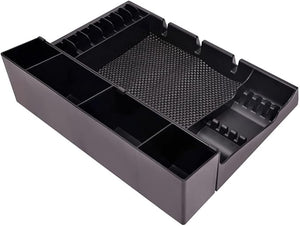 Push-Cut Storage Box for Hair Clippers Barber Organizer Tray for Combs and Guards Modern Clipper Holder for Salon Tools Black Abs Design 14.96X11.81X4.33Inch