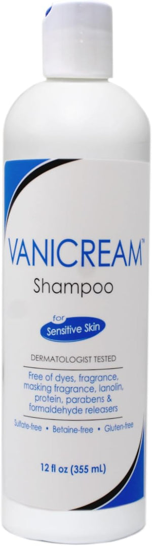 Vanicream Shampoo for Sensitive Skin Dermatologist Tested Free of Dyes Fragrance Parabens and Formaldehyde Releasers Sulfate-Free 12 fl oz (Pack of 2)