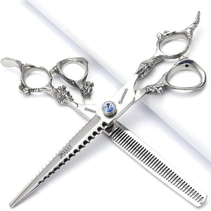 Professional Japanese Hairdressing Scissors - Slim Design, 7 Inch, 2 Pieces (Men &amp; Women)