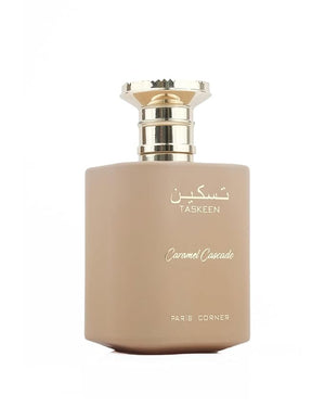 Paris Corner | Taskeen Caramel Cascade EDP - 3.4 Fl Oz | Sweet Elegance Perfume for Women and Men | Unisex Fragrance Featuring Caramel Milk Tonka Bean &amp Honey