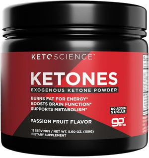 KETO SCIENCE Ketones Powder Exogenous Ketone Powder with goBHB Keto Electrolytes Powder Supports Metabolism Focus and Workout Support Passion Fruit Flavor 15 Servings