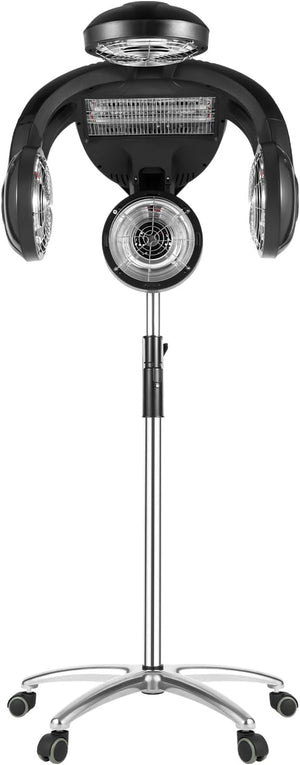 Professional Infrared Hair Dryer Adjustable Height Hair Color Processor Salon Professional Infrared Color Processor for Home &amp Hair Salons(Black 1400W)