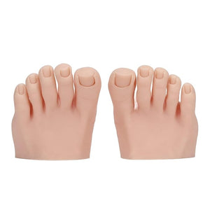 Half Foot Design Nail Practice Foot1 Pair Silicone Nail Training ToeSoft Odorless Washable Fake Foot Model for Toe Pedicure Practice Halloween Party(Medium Skin Color)