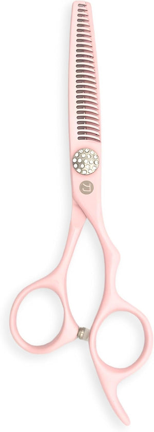 Pink Haircutting Scissors for Professional Use - 440C Stainless Steel w/Pink Titanium Finish - Sharp Durable (5.5 Thinning Shears)