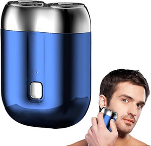 New Model Mini Dual-Head Electric Shaver for Men 2025 Upgraded Pocket Shaver USB Mini Shavers Washable Double Head Rechargeable Waterproof Compact for Travel (Blue)