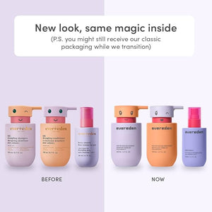 Evereden Kids Complete Haircare Set: Hair Detangling Shampoo Conditioner &amp Spray for Children Ages 3+ &amp Pain-Free Hair Brush Plant Protein Peptides &amp Argan Oil Vegan Free from Sulfate