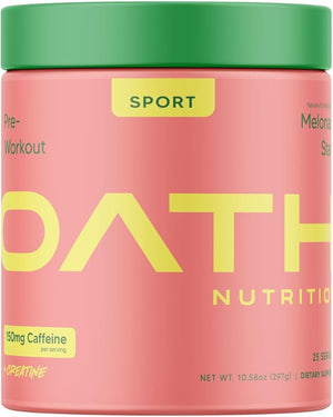 Oath Nutrition Sport Sugar Free Pre-Workout Powder Melonade Stand Contains Creatine Monohydrate Caffeine and Beta Alanine Pre Workout Powder for Women and Men 25 Servings